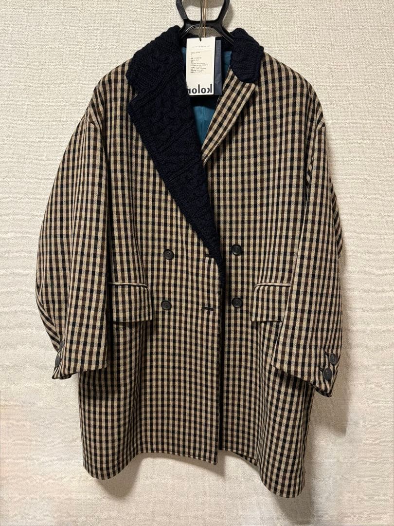 【付属品有/美品】kolor Knit-docking coat