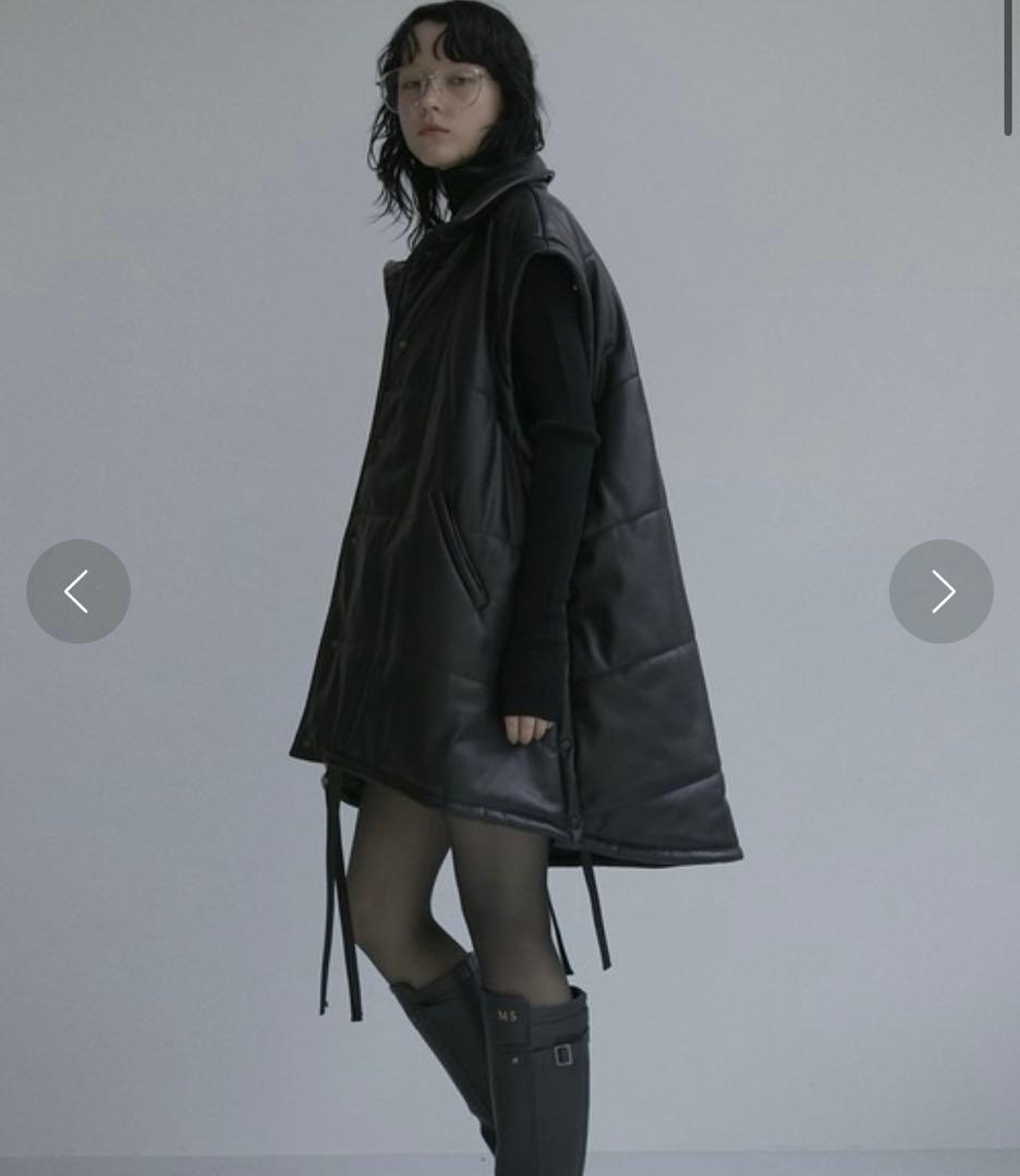 【24AW LE CIEL BLEU 】フェイクレザーパデッドコート