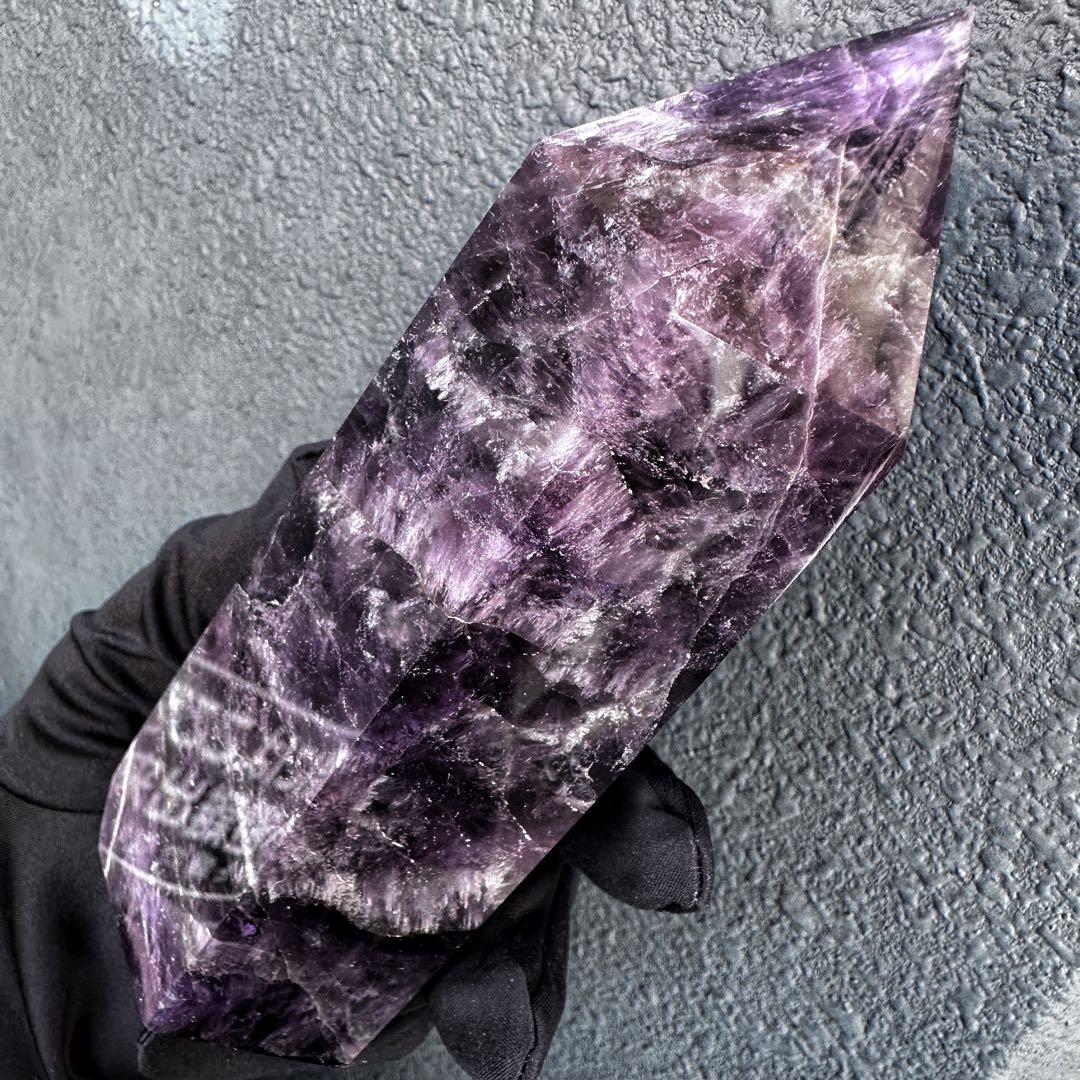 巨大☆キラキラ☆アメジスト 六角柱 水晶パワーストーン 天然石 原石A1188