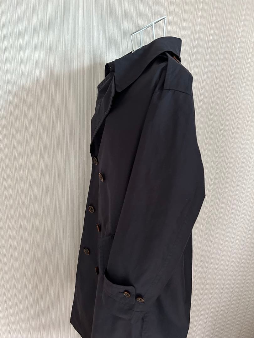 未使用タグ付 23区 ダブルブレスト トレンチコート 大きめ 48 ネイビー