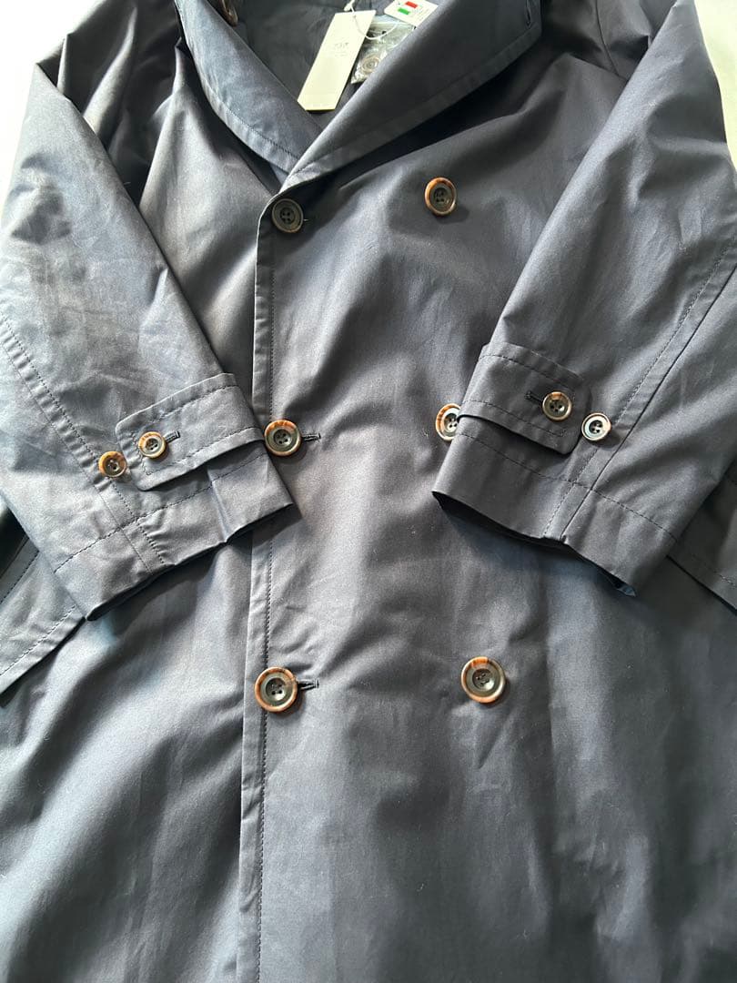 未使用タグ付 23区 ダブルブレスト トレンチコート 大きめ 48 ネイビー