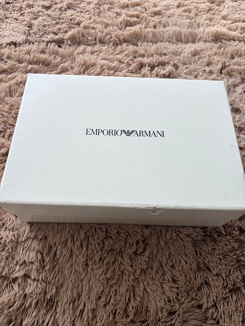 定価3万円 EMPORIO ARMANI レザーパネルレースアップスニーカー白