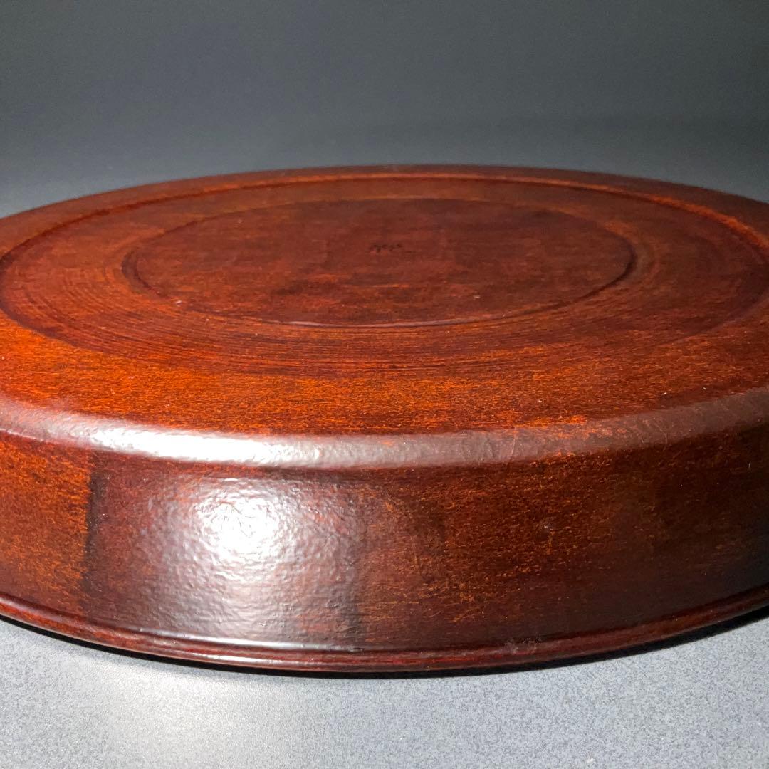 漆塗　丸盆　人間国宝・増村紀一郎　共箱　R1274A