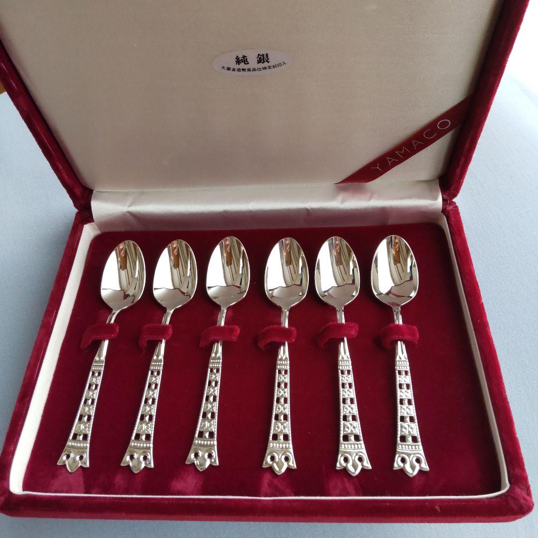 山崎金属工業 YAMACO 純銀スプーン アテネコーヒースプーン6本