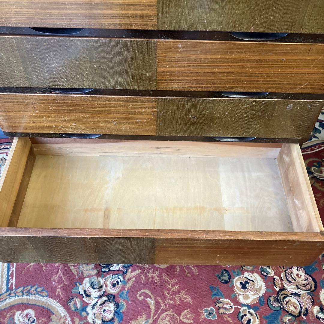 昭和レトロ 寄木細工 木製チェスト 7段タンス 箪笥 古家具 ビンテージ