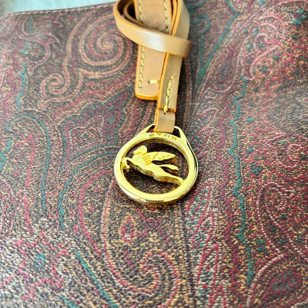 ✨️美品✨️ ETRO エトロ ペイズリー柄 レザー トートバッグ ブラウン