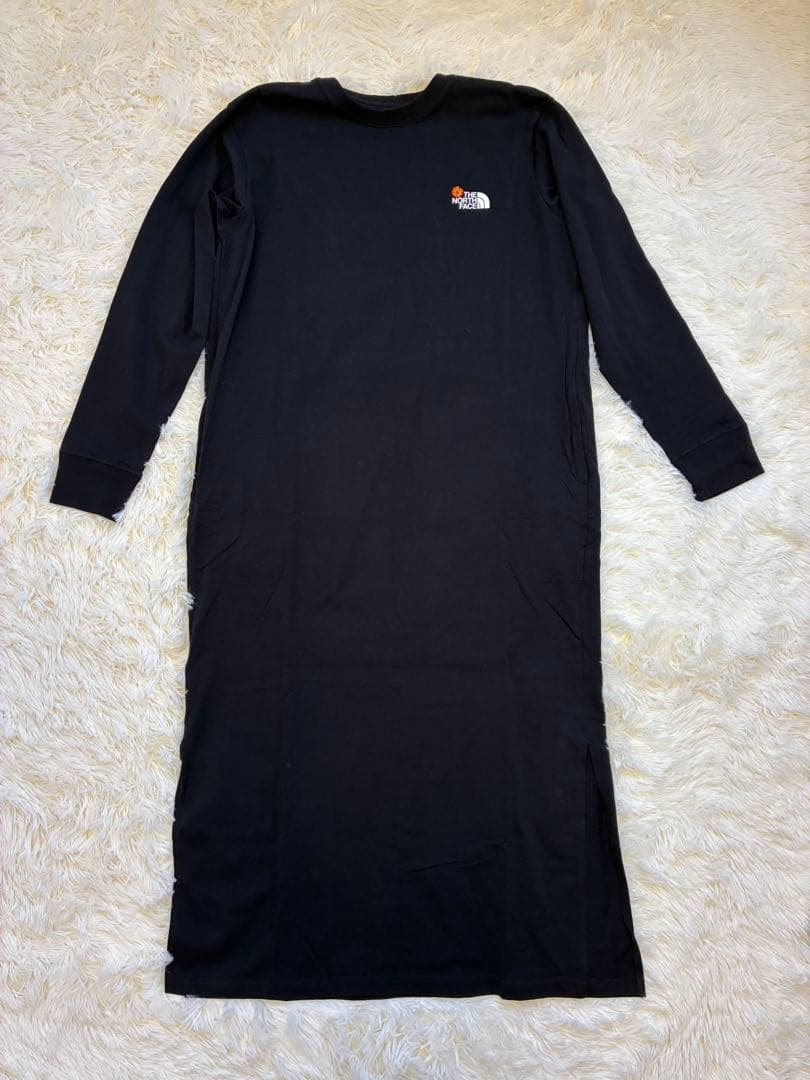 ノースフェイス　ロングスリーブフラワーワンピース　長袖　黒　XL
