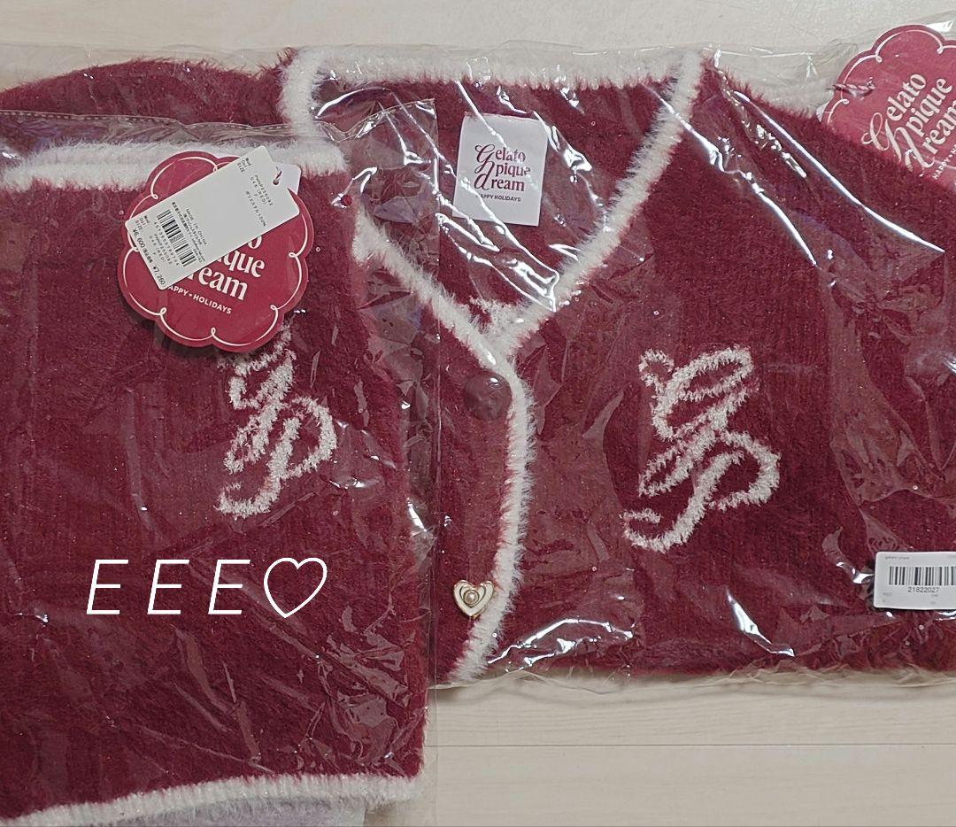 【完売】新品♡ジェラートピケ♡ラメフェザーカーディガン＆ショートパンツ♡レッド