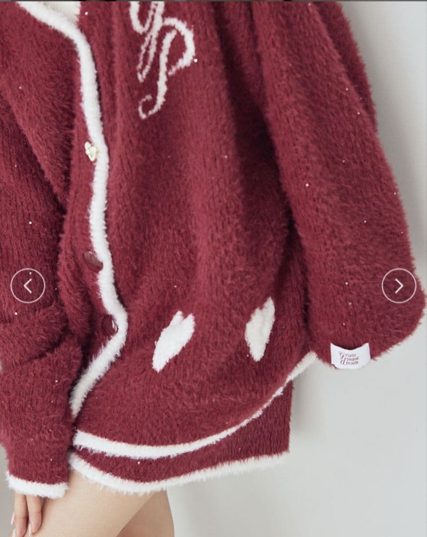 【完売】新品♡ジェラートピケ♡ラメフェザーカーディガン＆ショートパンツ♡レッド