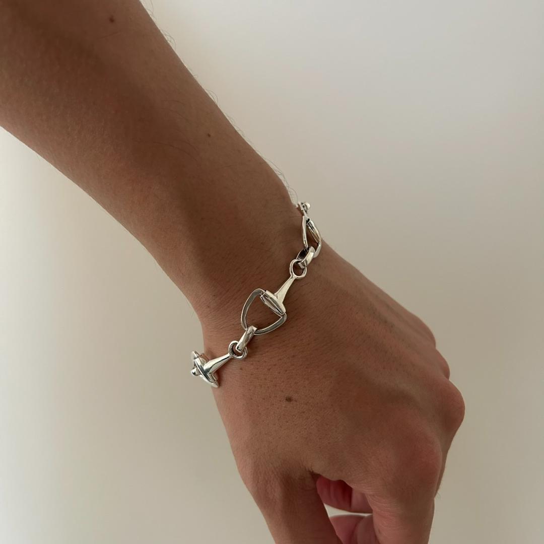 希少 ホースビットリンクブレスレット シルバー925 メキシコ製