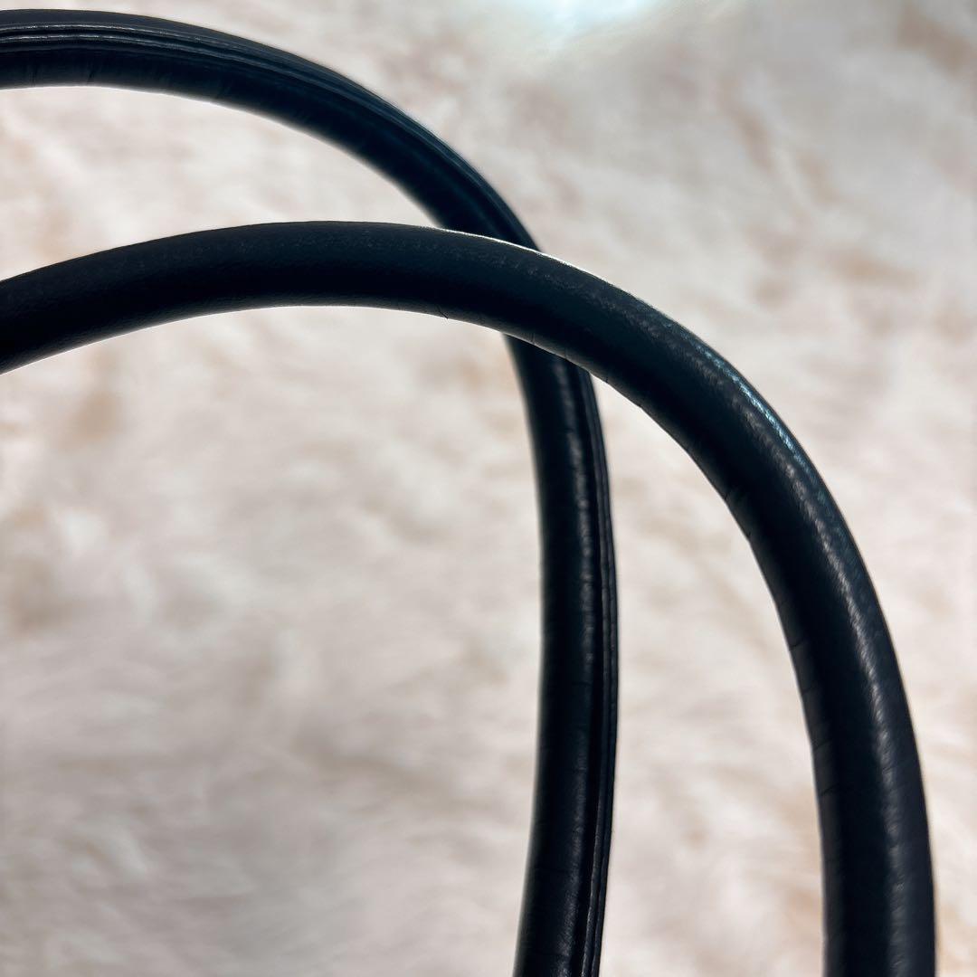 SHIPS 黒 レザー トートバッグ A4収納 シップス 本革 ビジネスバック