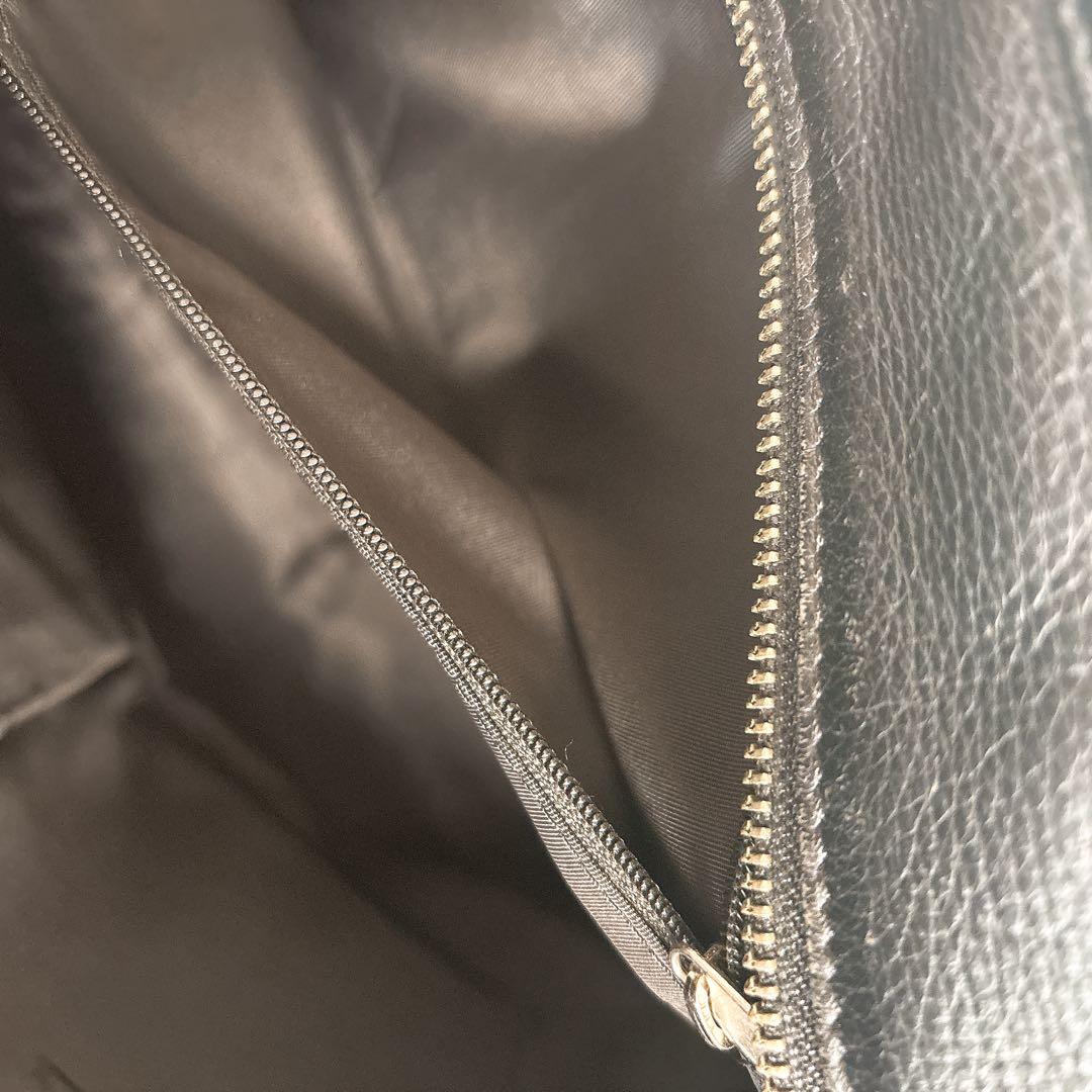 SHIPS 黒 レザー トートバッグ A4収納 シップス 本革 ビジネスバック