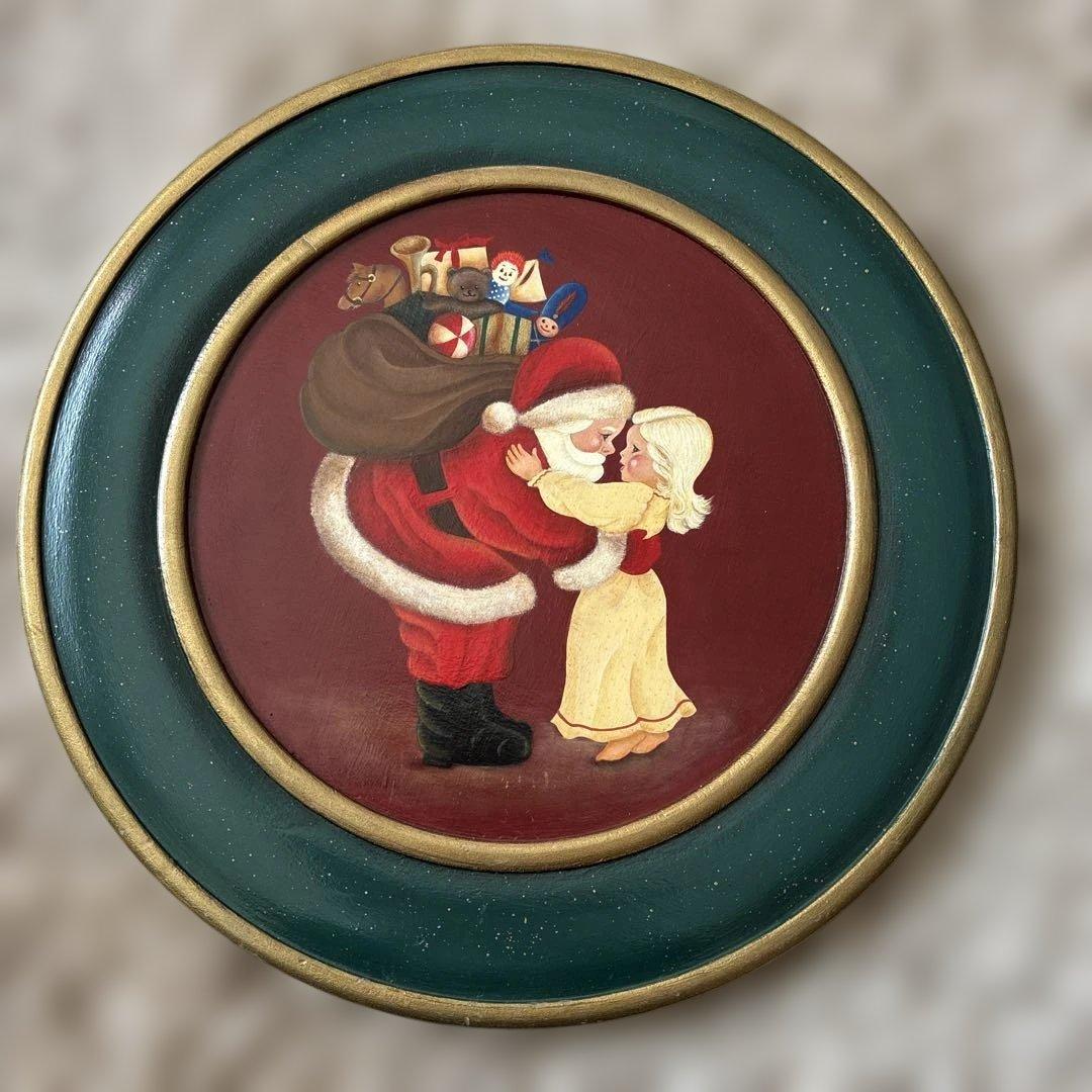 サンタクロースと女の子のクリスマスプレート