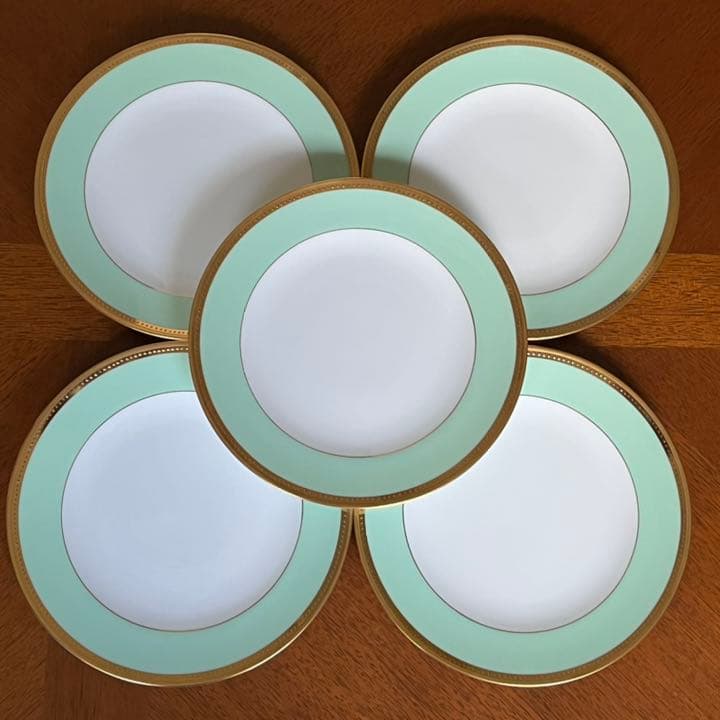 【未使用美品】大倉陶園★メイグリーン★パン・ケーキ皿　5枚