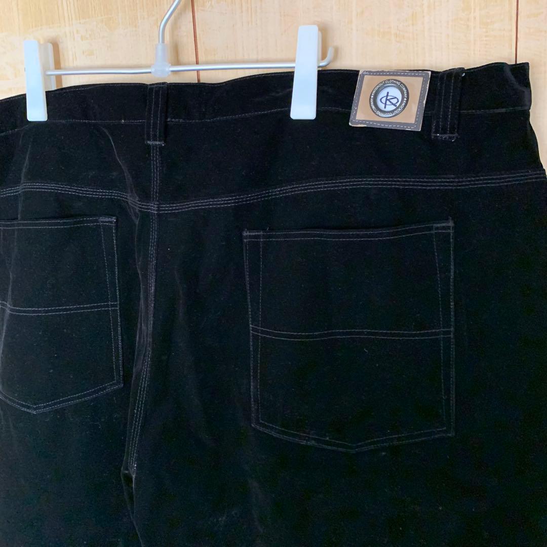 f KNOCKOUT スーパービッグサイズ　ベロアバギーパンツ　B系