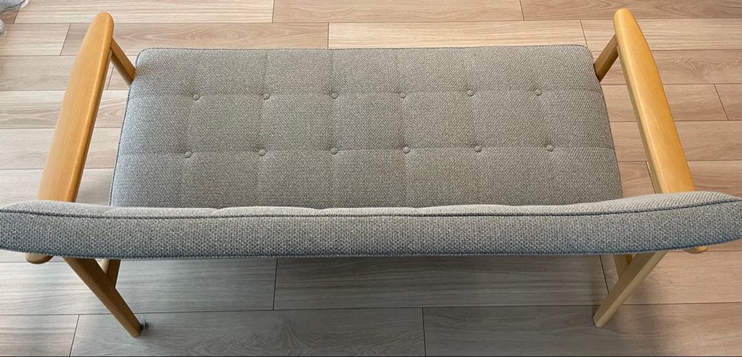 カリモク60 Ｋチェア2シーター　ミストグレー