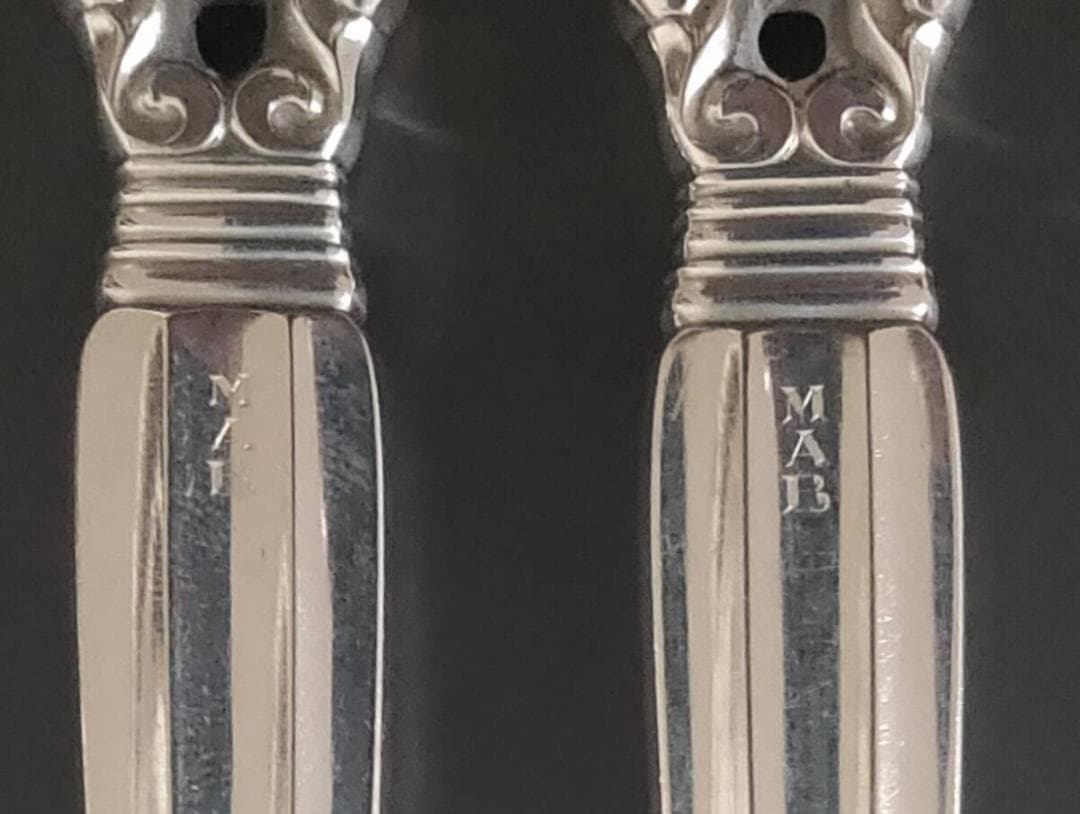 ジョージジェンセン エコーン バター ナイフ 2本 純銀製 アンティーク