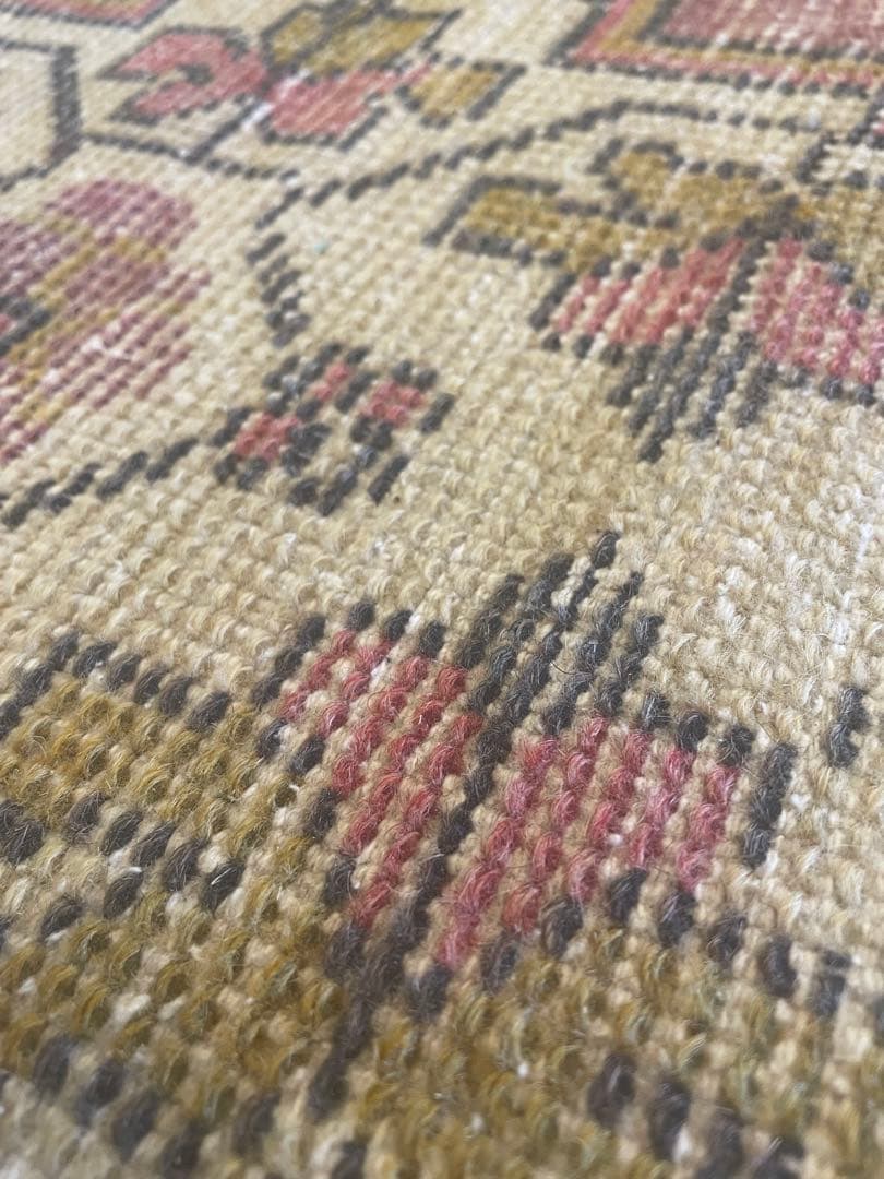 トルコ製ヴィンテージラグ45×101cmシャギー玄関マットドアマット319