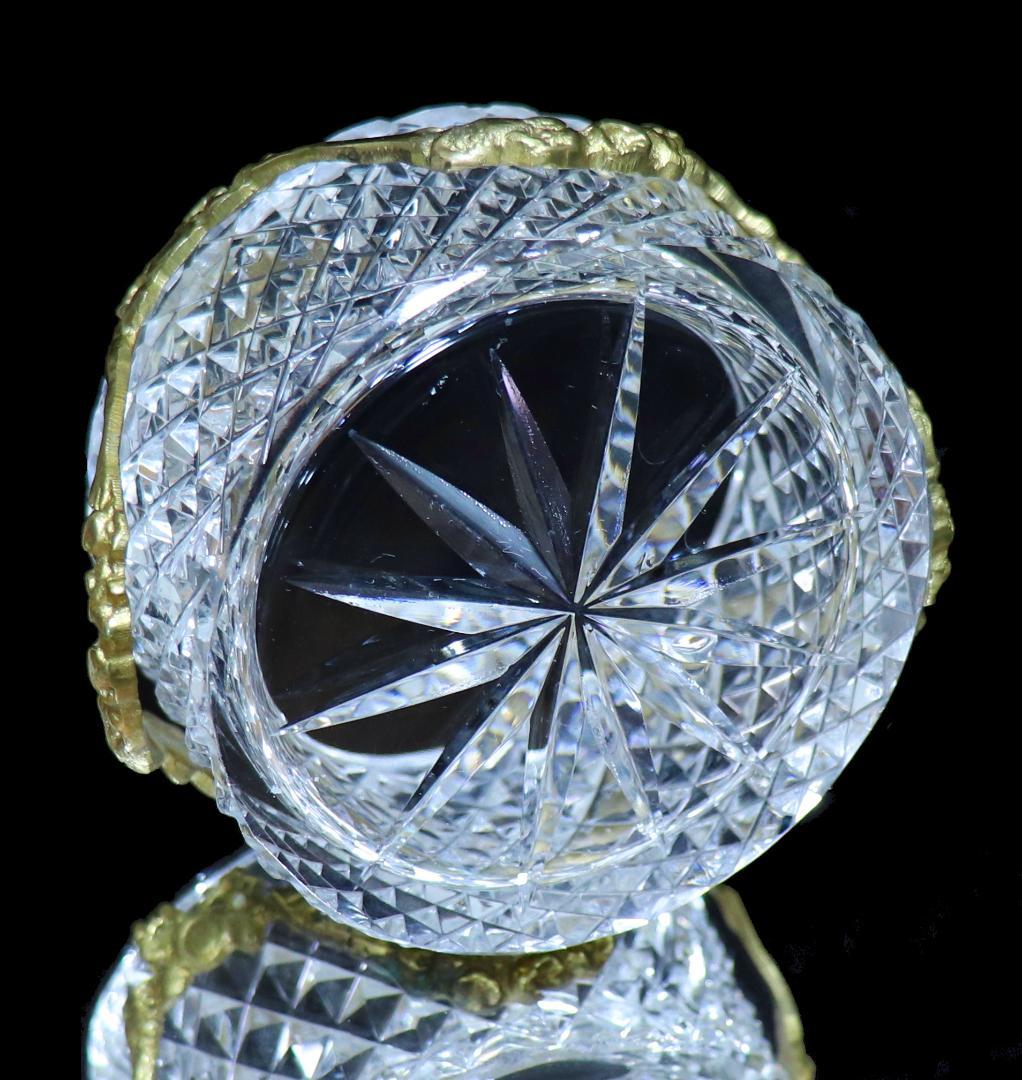 オールド・バカラ 1890年 ブロンズ装飾 ディアマン ビゾー 蓋物 小物入れ