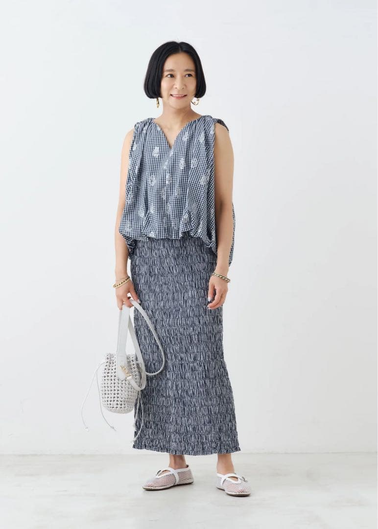 佐藤佳奈子【ヌキテパ】Poplin Foil Print Balloon Top