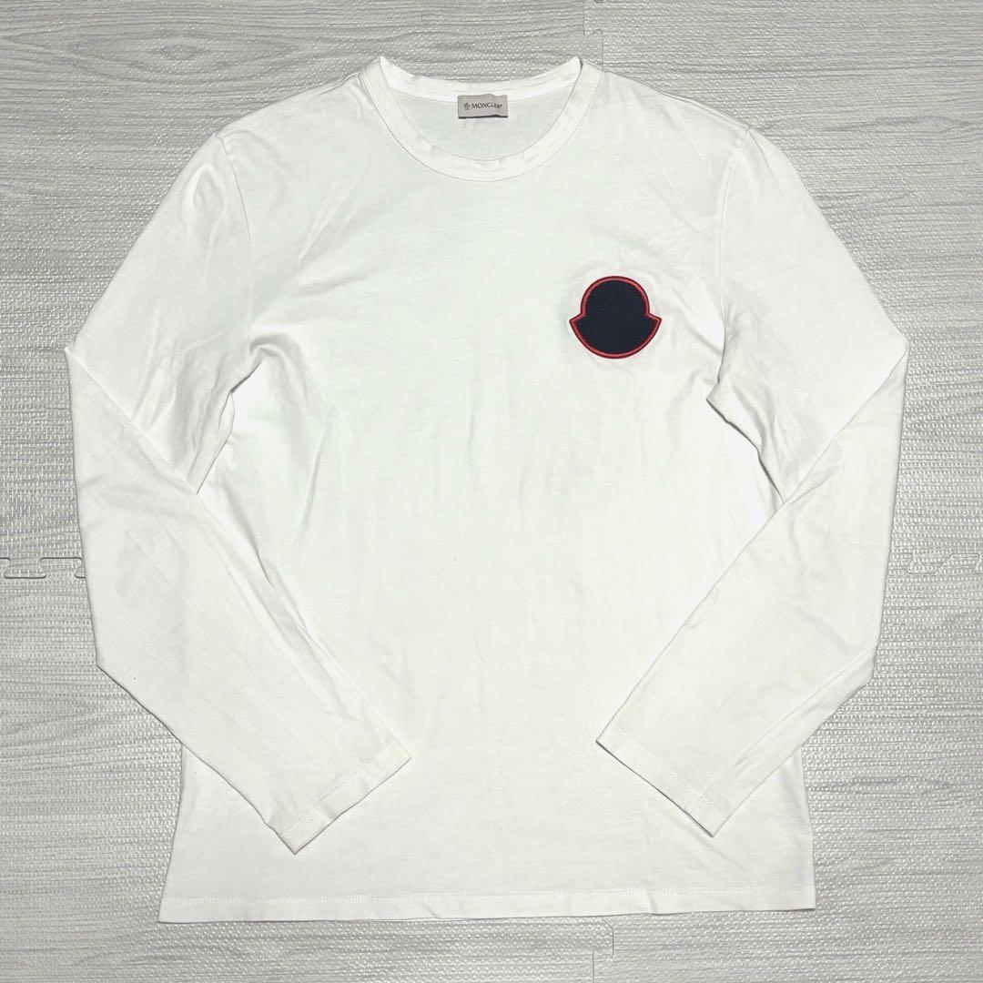 モンクレール　長袖　ロンT Lサイズ　白　ビッグロゴ