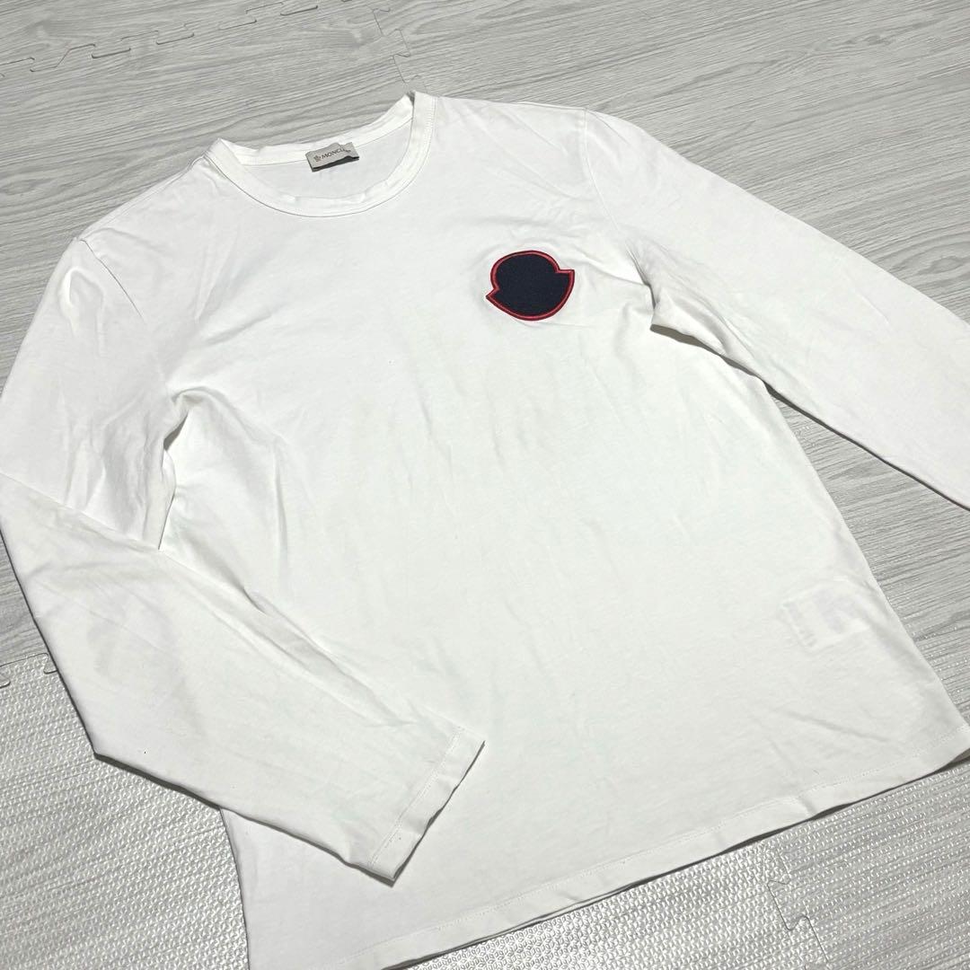 モンクレール　長袖　ロンT Lサイズ　白　ビッグロゴ