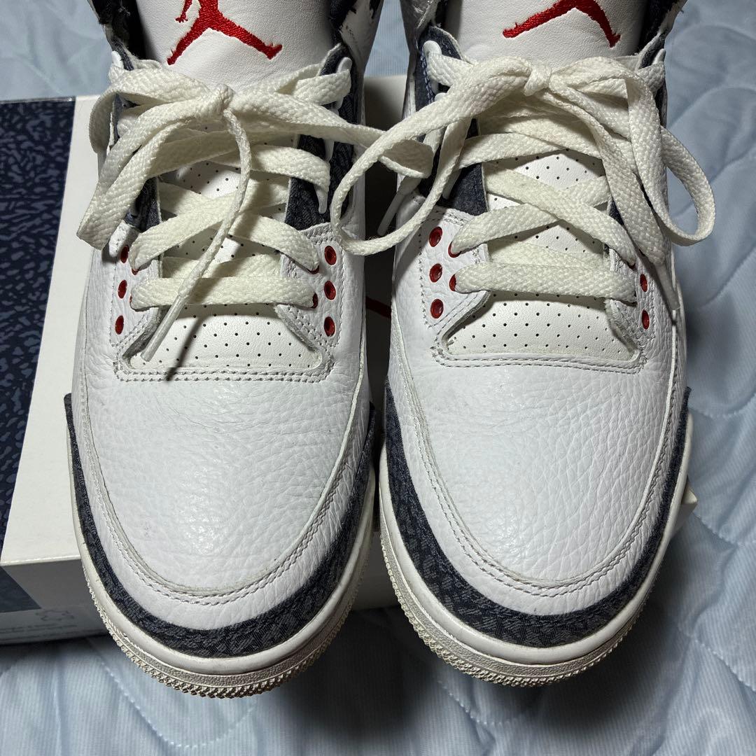 靴 Nike Air Jordan 3 Retro Fire Red Denim