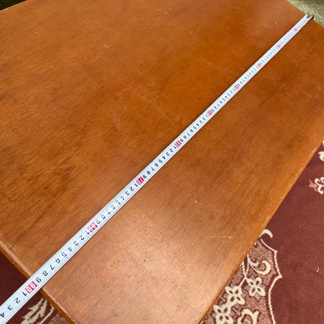 古家具ビンテージ品◾️サカベ 籐ラタン脚×木製天板 ローテーブル センターテーブル