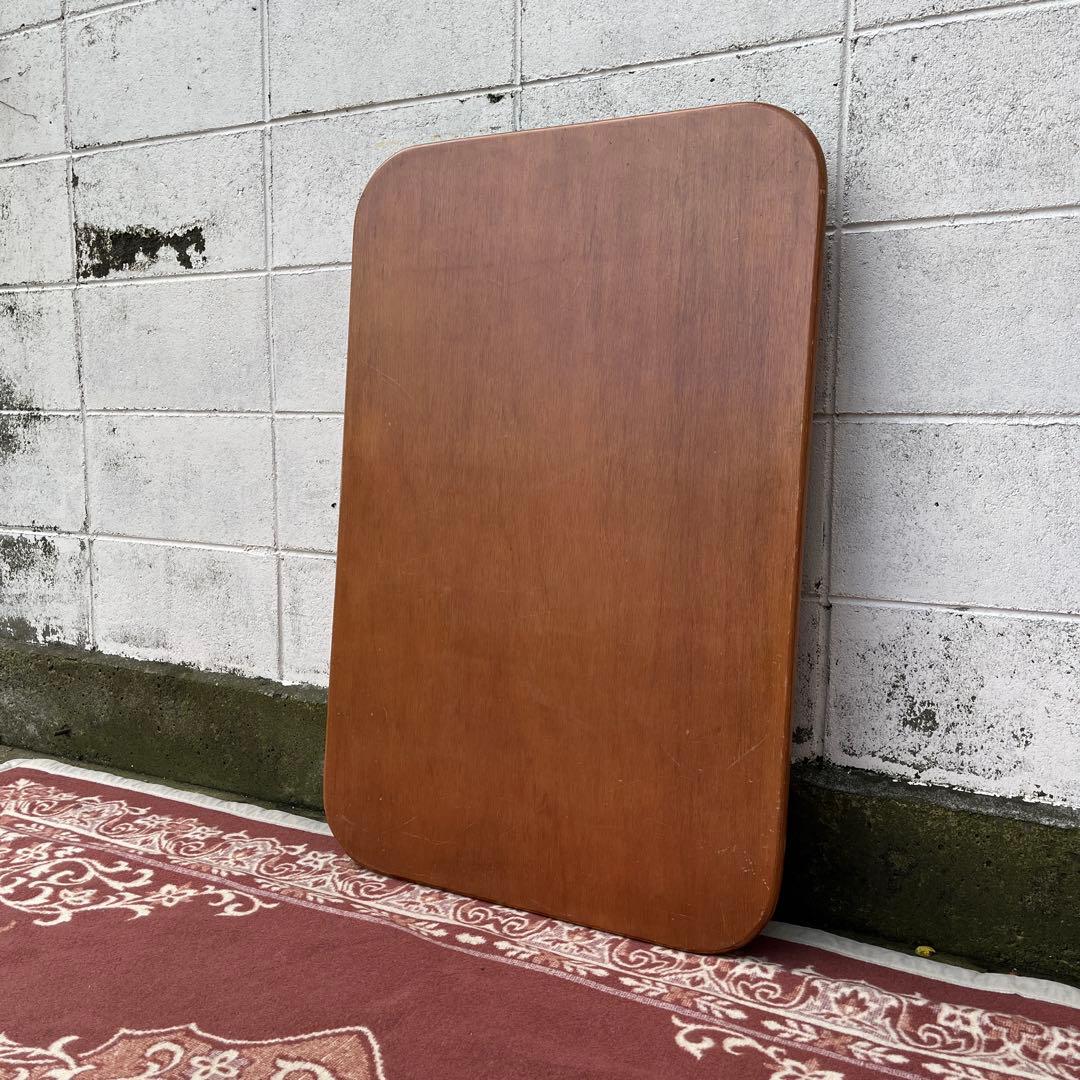 古家具ビンテージ品◾️サカベ 籐ラタン脚×木製天板 ローテーブル センターテーブル