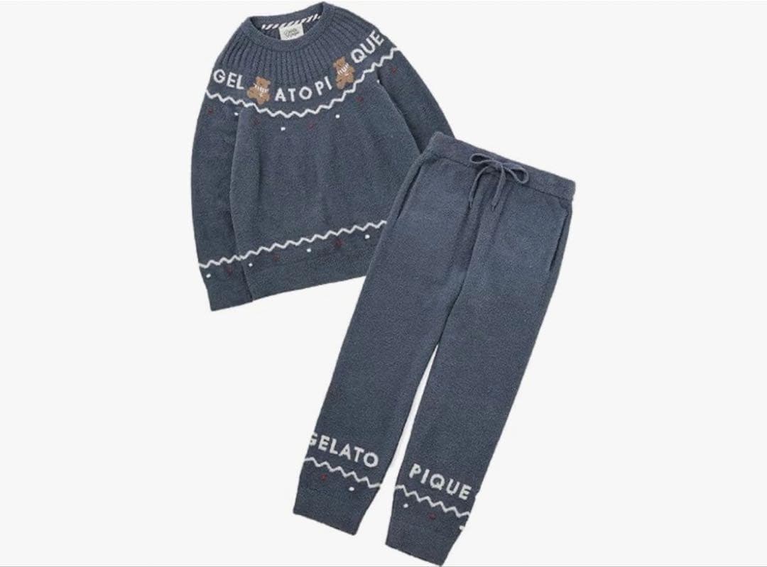 美品❤ ノルディックプルオーバー&ロングパンツセット♡ネイビー ２点セット