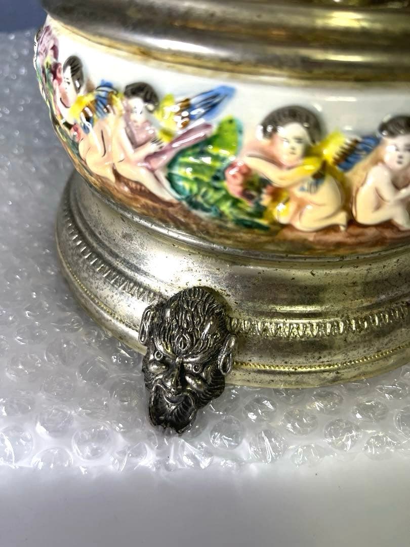 『REUGE』リュージュ　陶器製カラクリ オルゴール　葉巻入れ　アンティーク