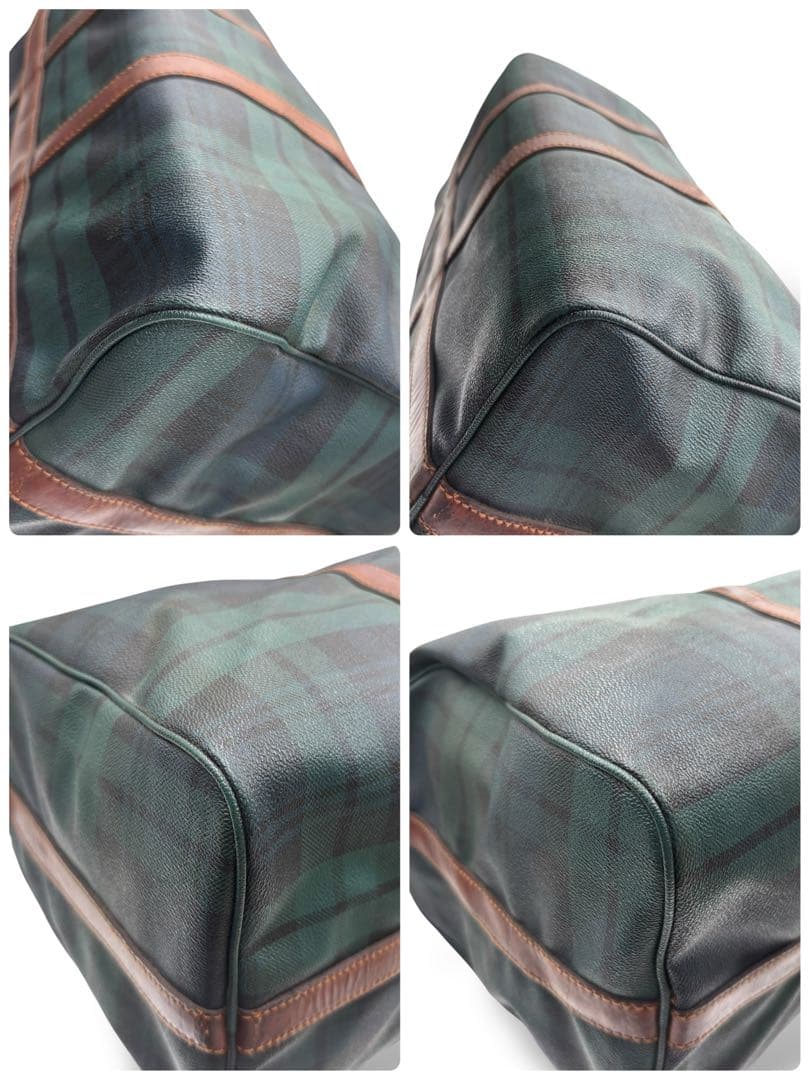 【ヴィンテージ】ポロラルフローレン　ボストンバッグ　トラベル　チェック柄　PVC