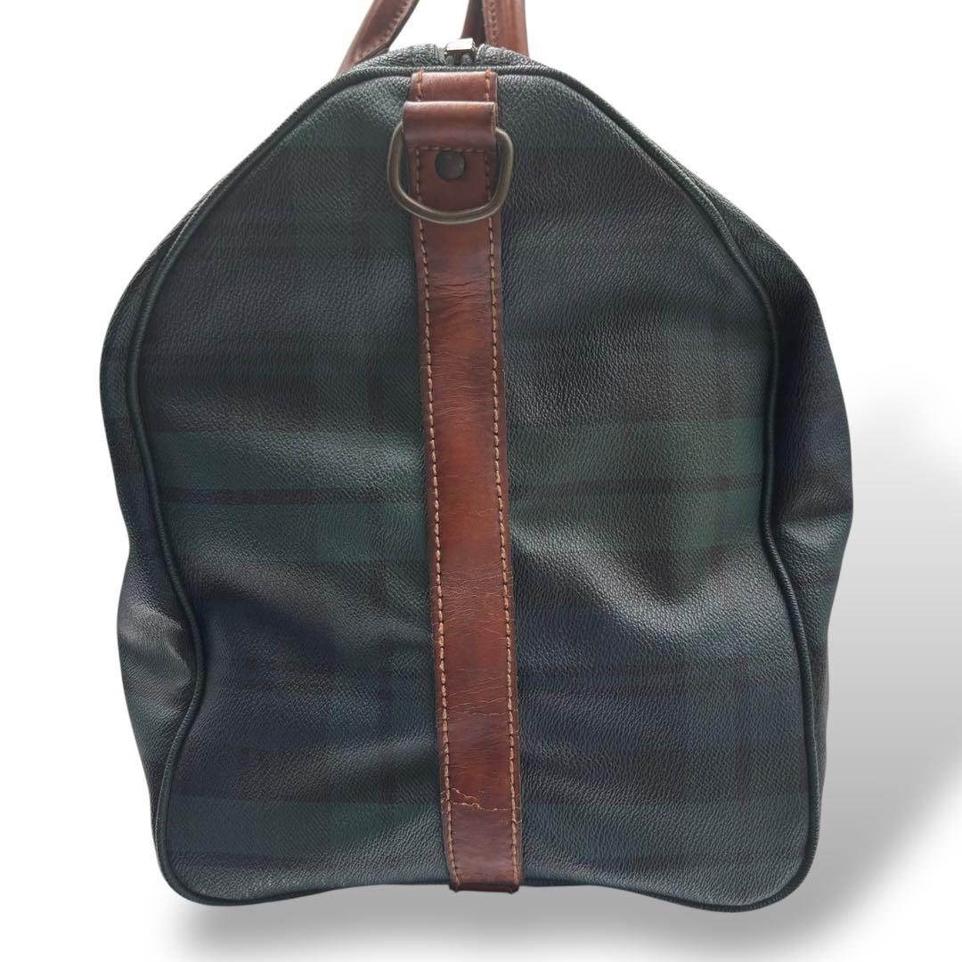 【ヴィンテージ】ポロラルフローレン　ボストンバッグ　トラベル　チェック柄　PVC