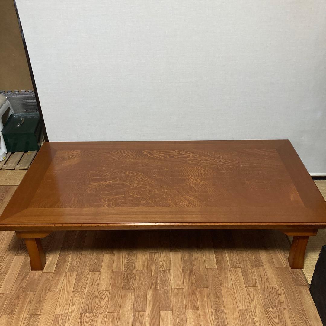 木製ブラウン長方形座卓　折り畳み