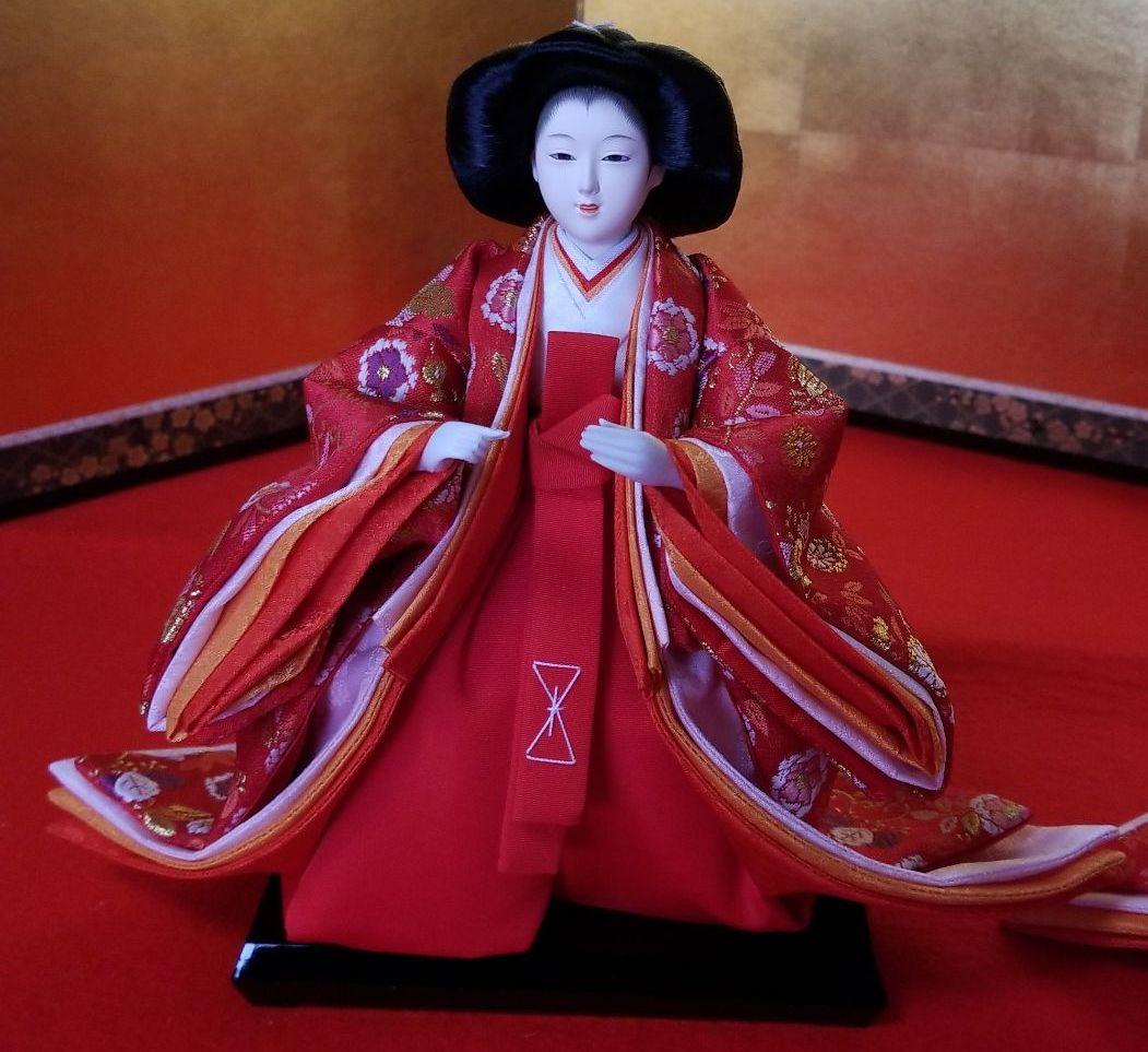 雛人形　三人官女　赤