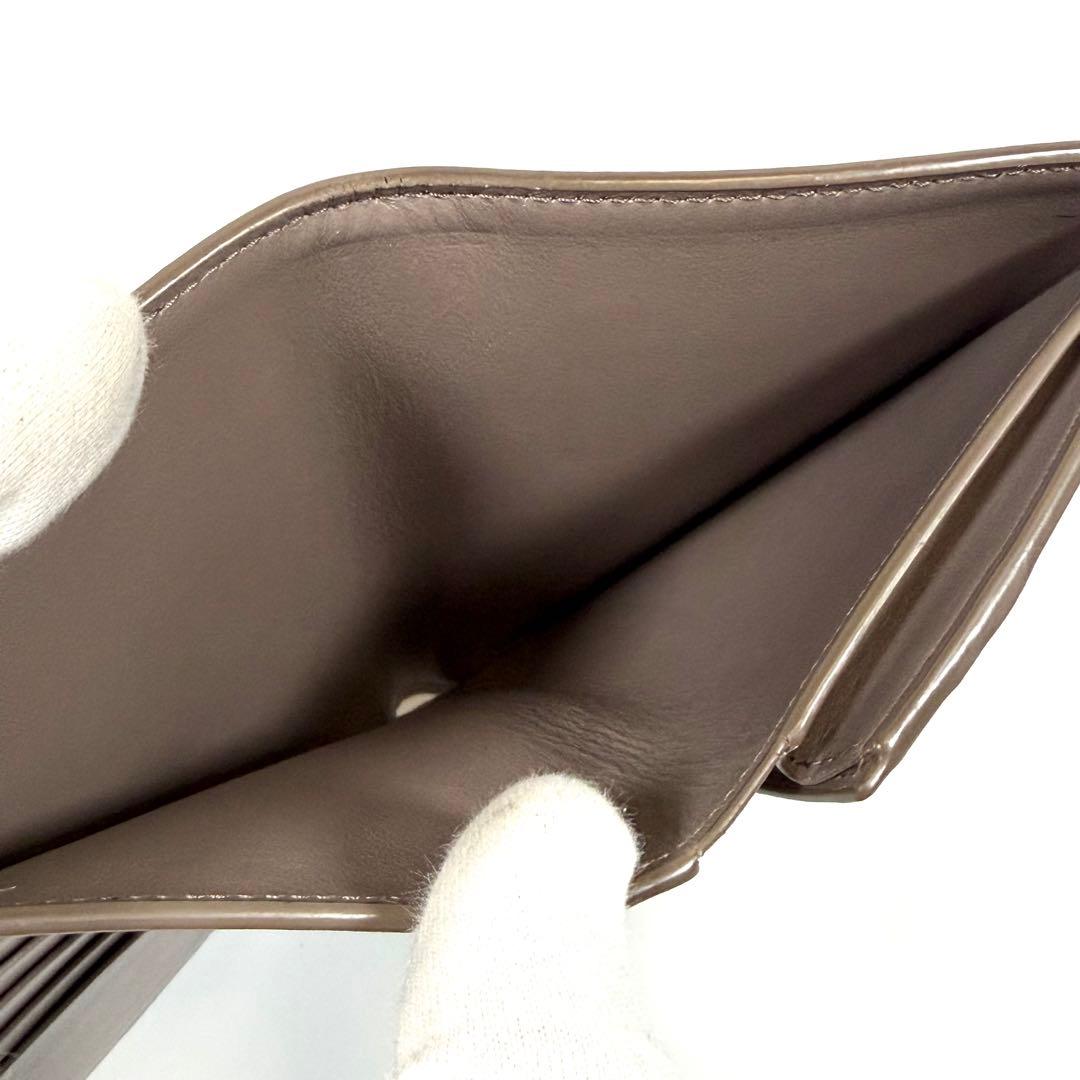 【極美品】セリーヌ　二つ折り財布　ミディアム　ストラップ　ウォレット　グレージュ