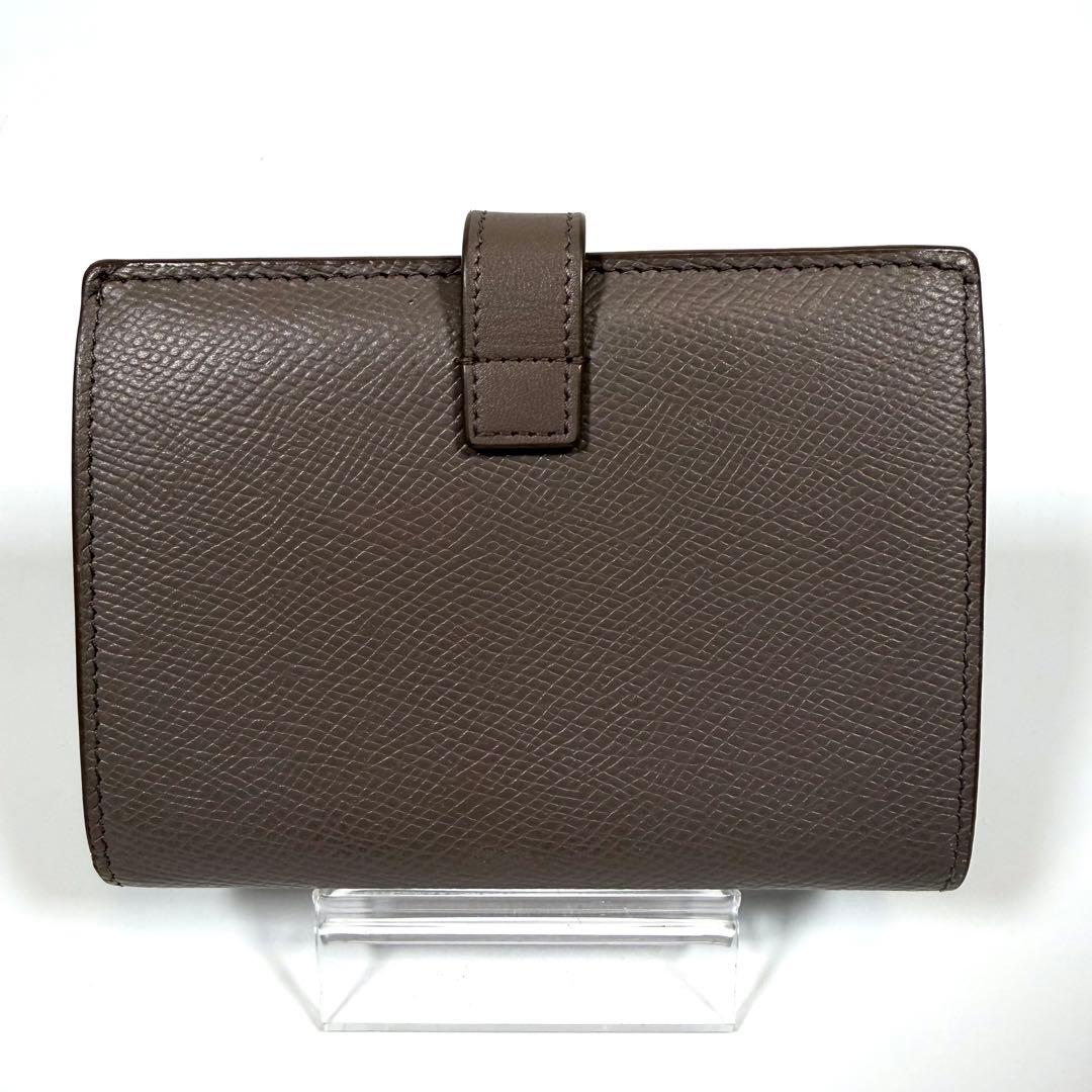 【極美品】セリーヌ　二つ折り財布　ミディアム　ストラップ　ウォレット　グレージュ