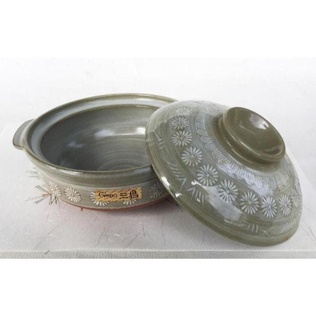 万古焼 IH対応 土鍋 8号 銀峰三島 深型土鍋 25cm 3人用