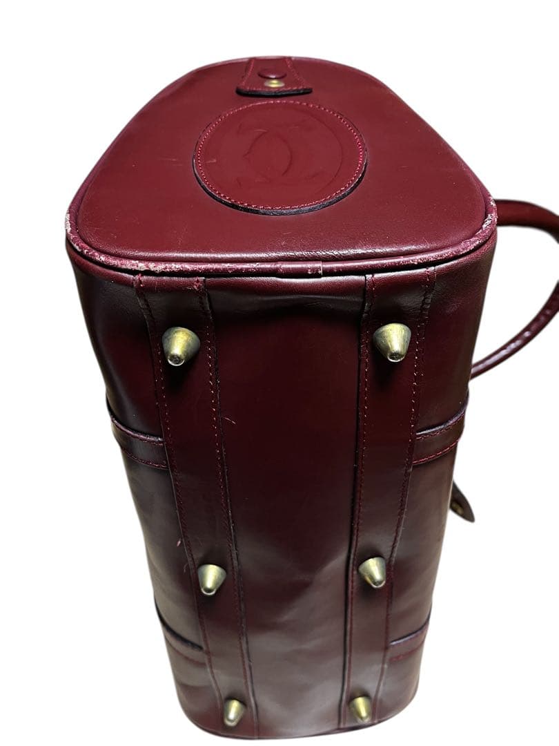 CARTIER カルティエ マストライン ボストンバッグ バーガンディ 2C