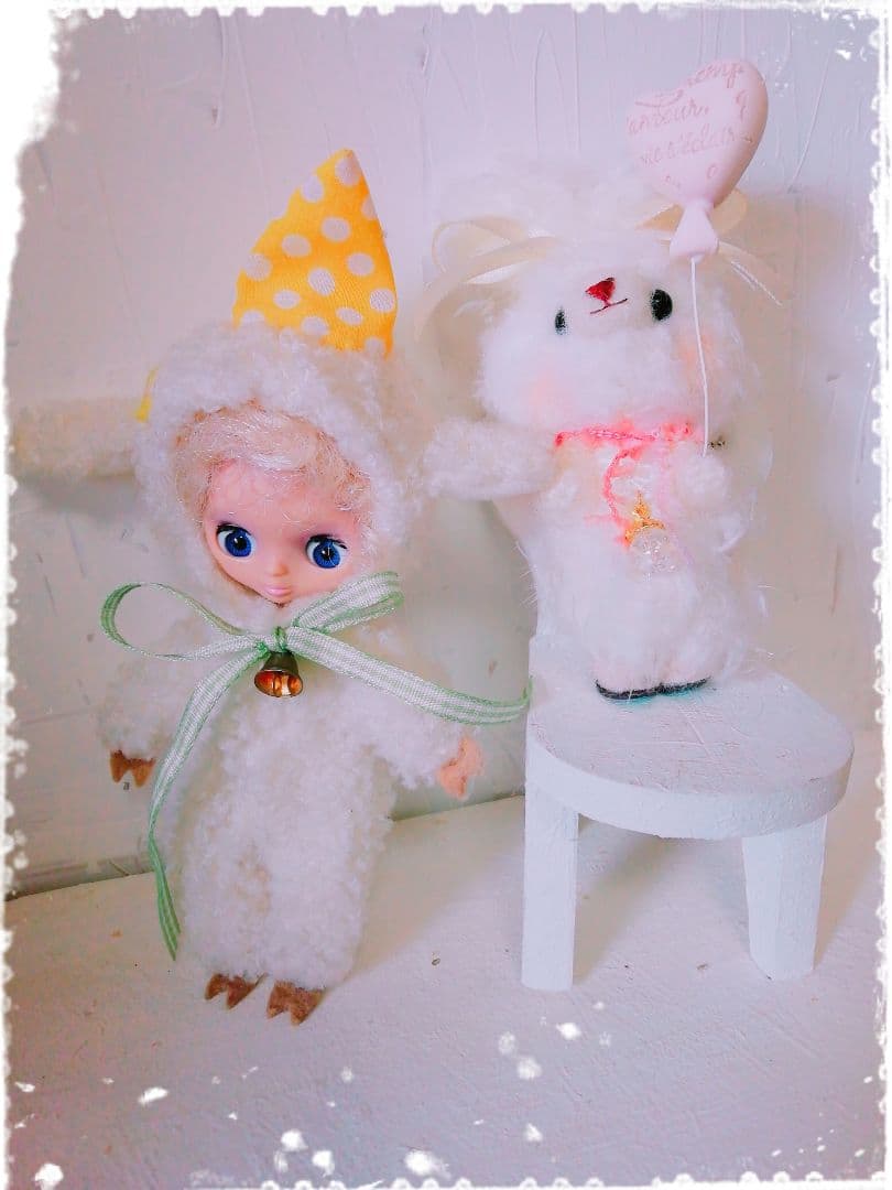 しろふわ♡うさぎさん＋ハートの風船