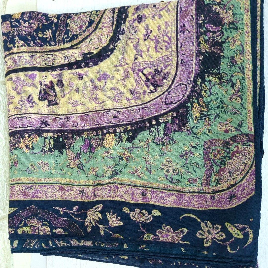 エトロ 大判 スカーフ ショール 50%ウール 50%シルク イタリア製etro