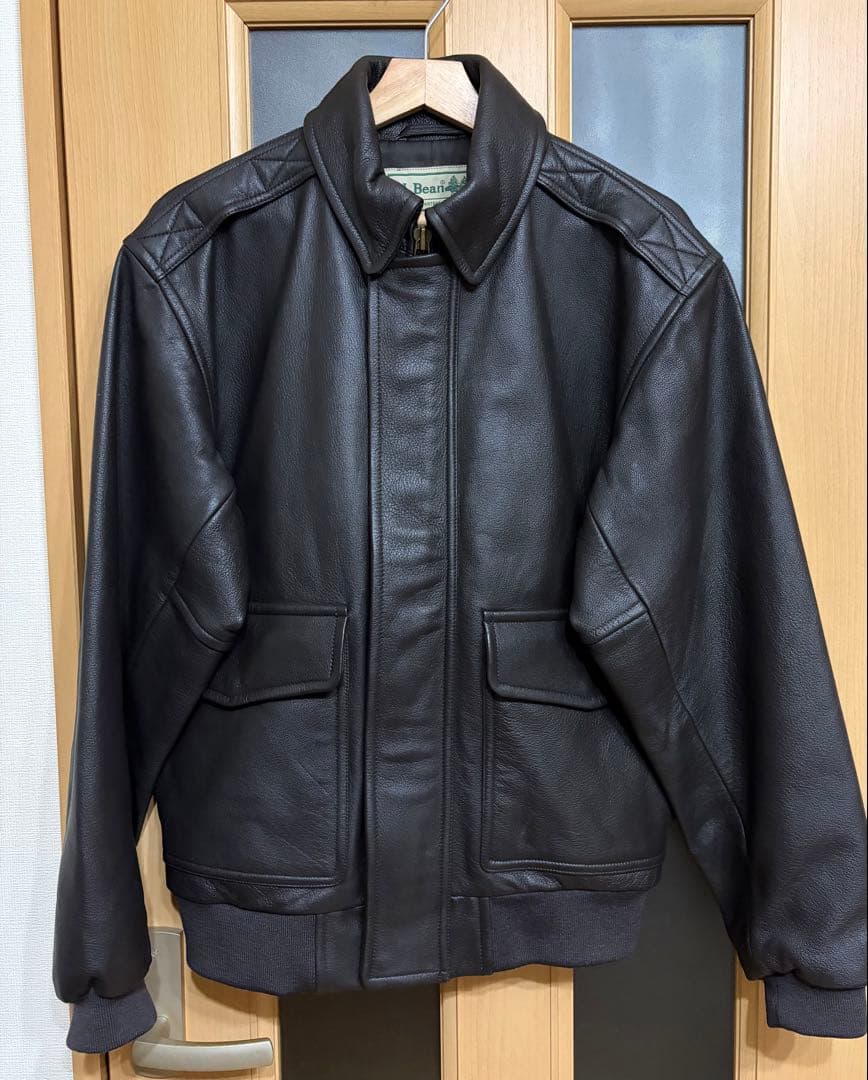 【美品】L.L.Bean レザーA-2ジャケット ダークブラウン ゴートスキン