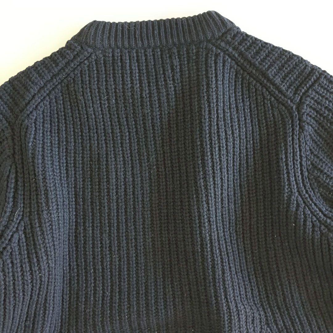 アクネステュディオズ ニット 羊毛100% ローゲージ ペプラム Aライン 紺