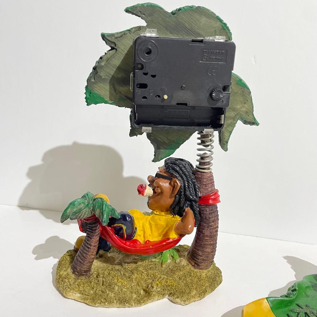 2個セット レゲエ ラスタマン お香立て 時計 置き物 インテリア オブジェ