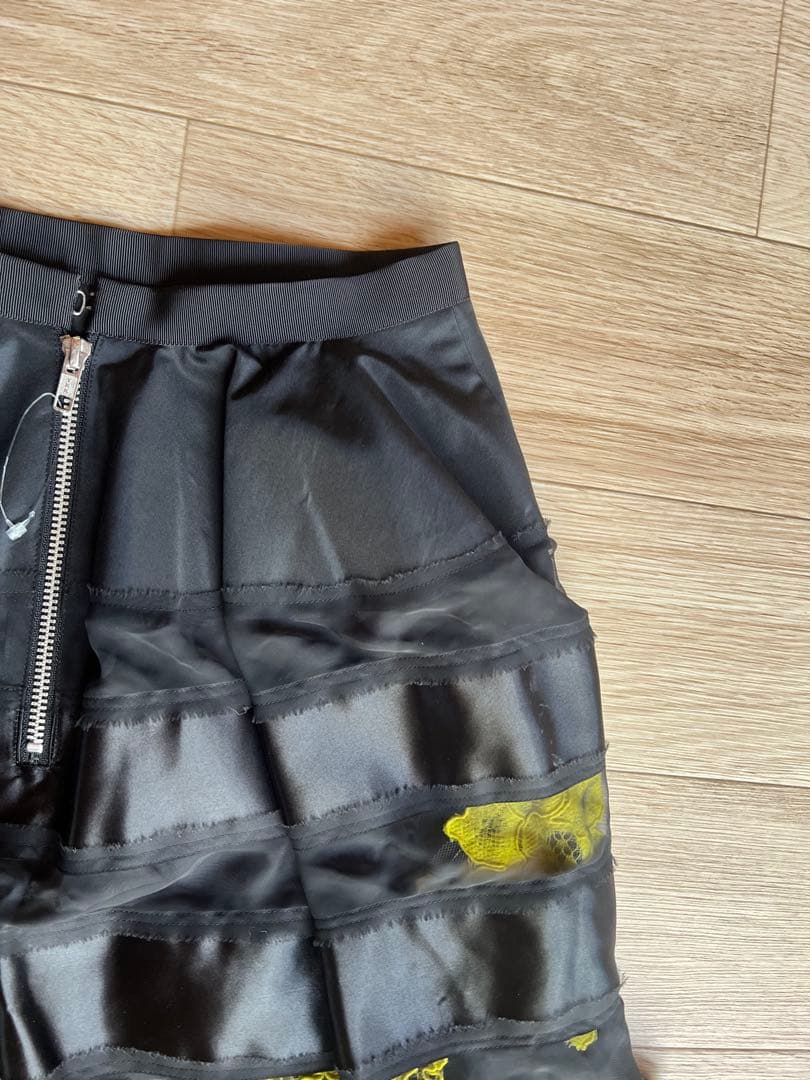 sacai 】サカイ スカート 異素材ミックス 黄色 黒 クリスマスに