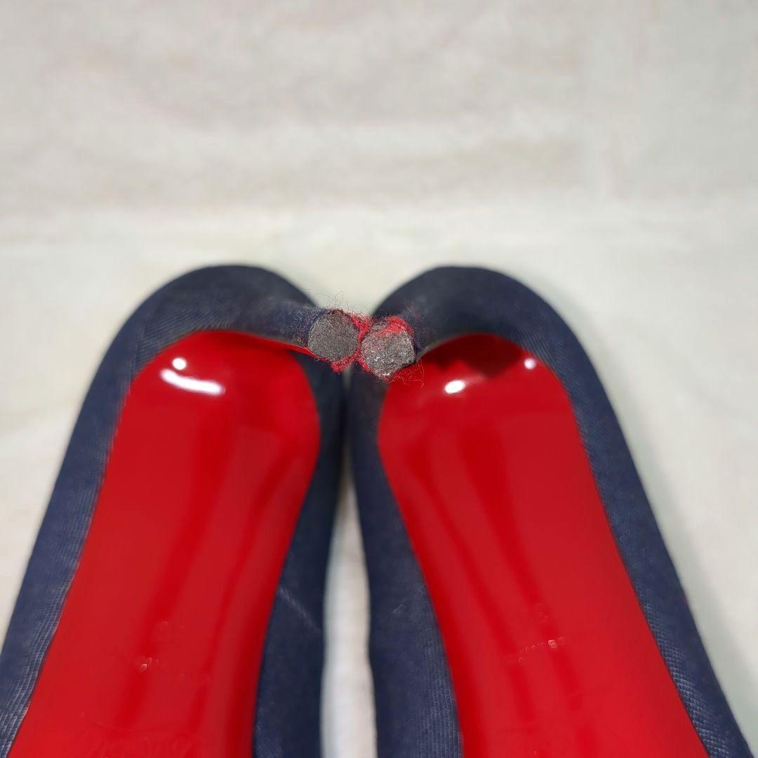 【38 size】クリスチャン ルブタン　パンプス　靴　オープントゥ　デニム