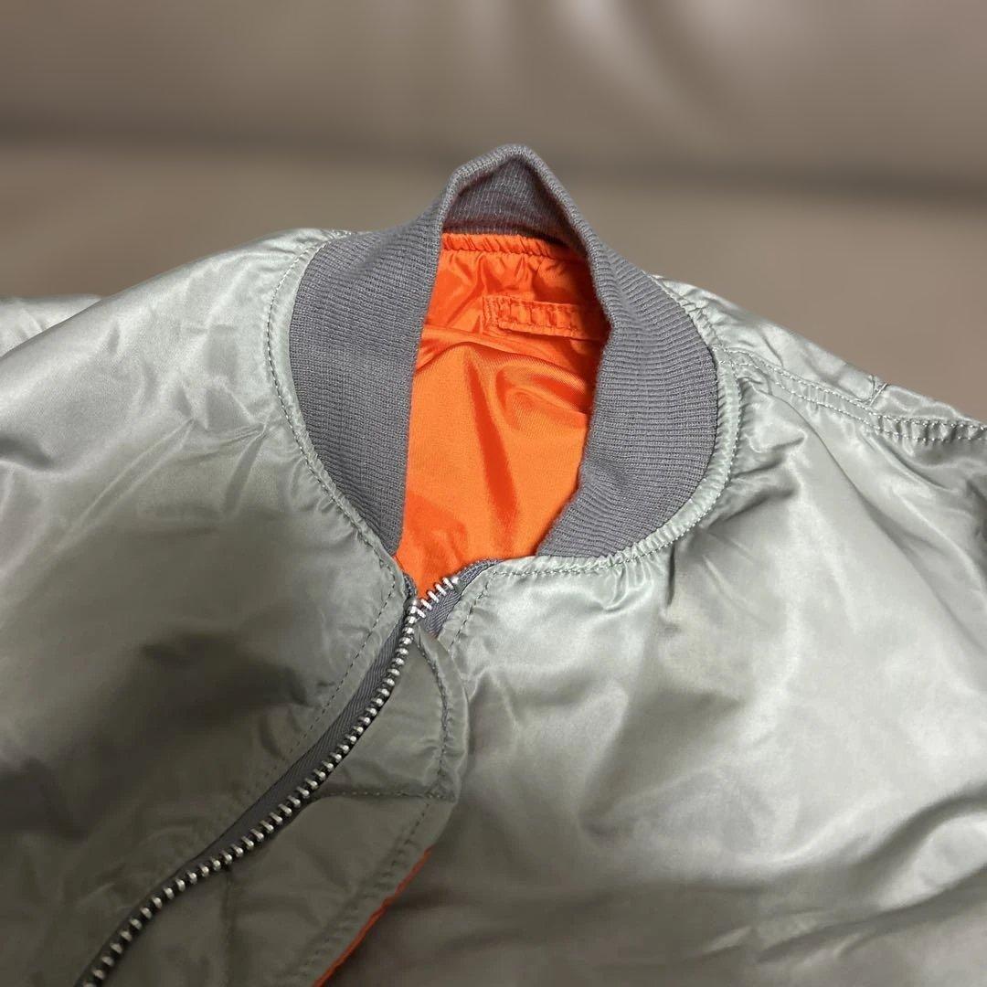 90s ALPHA USA製 MA-1 シルバー Lサイズ　『デッドストック』