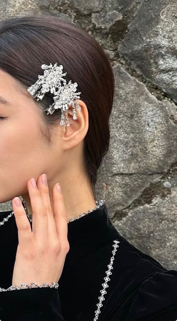 Tanaka Daisuke / crystal hair clip 右用