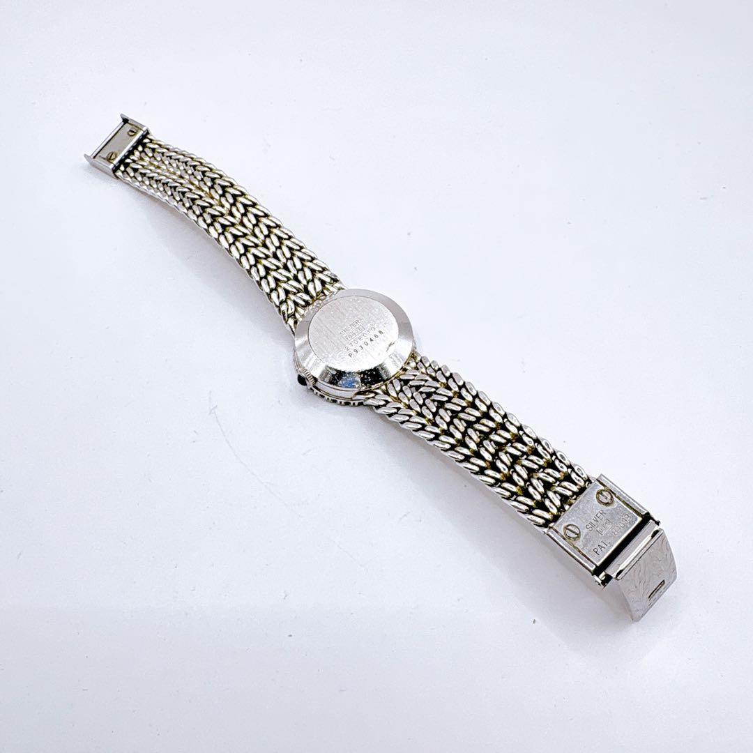 稼働品 WALTHAM シルバー ブラックダイヤル クォーツ レディース腕時計