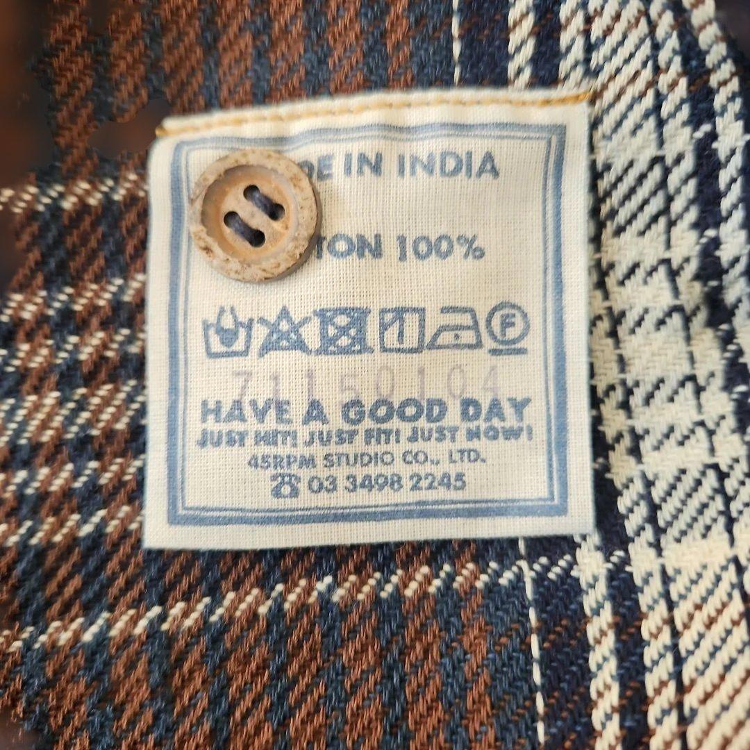 ４５R　藍ざっくりネルグーグードレス